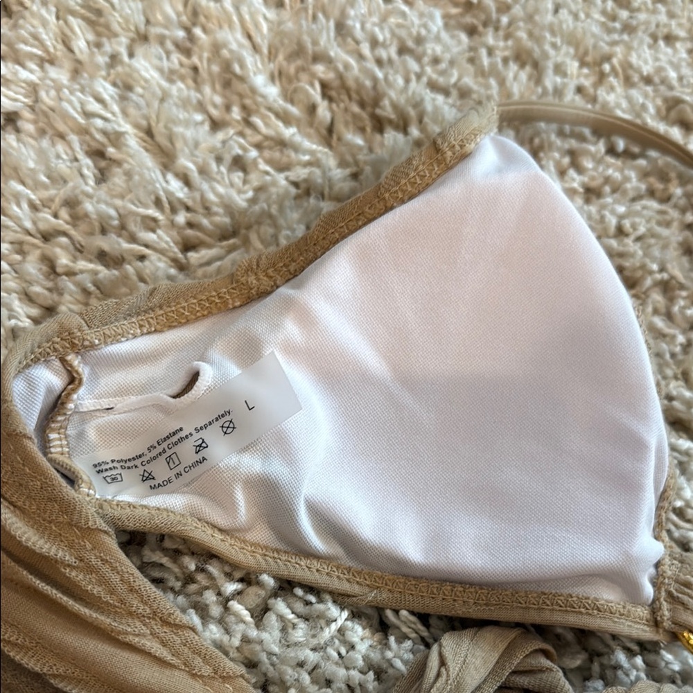 Tan Textured Bikini Set - Picture 4 of 4